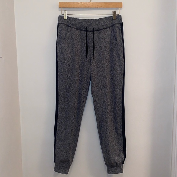 PRISMSPORT Charcoal Grey and Black Striped Joggers - Picture 1 of 4